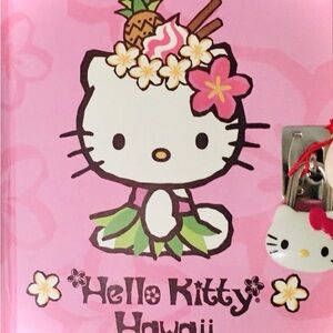 Hello Kitty Hawaii Diary Journal Book Pink Notebook Lock Key Rare Gift Idea